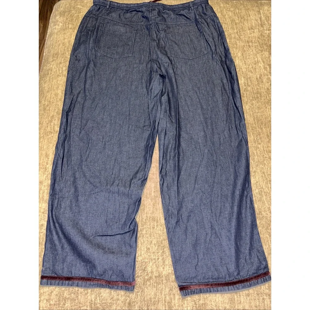 Vintage Disney Winnie The Pooh Velvet Trim Embroidered Cropped Jeans Pants XXL